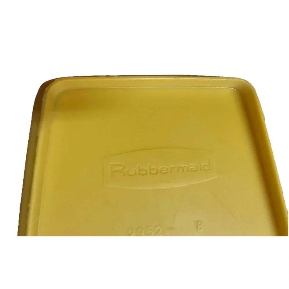 Vtg 1970s Rubbermaid Wastebasket 2952 Floral Trashcan 1972 Yellow Daisy 10" Tall - Picture 5 of 5